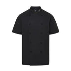 Vocal Chef professional black chef jacket subtle vented back design double breasted black buttons UK