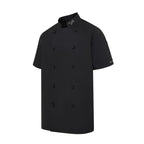 Vocal Chef professional black chef jacket subtle vented back design double breasted black buttons UK