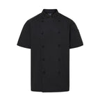 Vocal Chef professional black chef jacket stealth vented back design double breasted black buttons UK