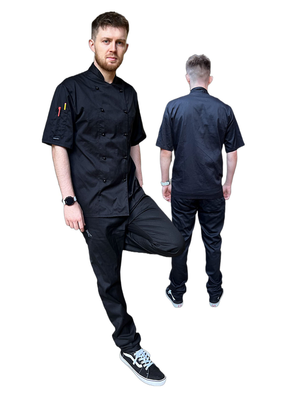 Vocal Chef professional black chef trousers original design kitchen workwear UK