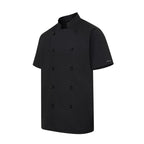 Vocal Chef professional black chef jacket original vented back design double breasted black buttons UK